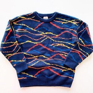 NEW Hanna Andersson Boy Art Intarsia Cascades Sweater 6-7 Years 120 Cm